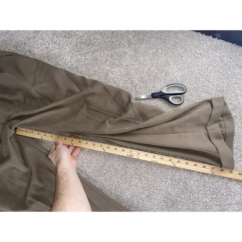 Haggar Flexible Waist Microfiber Non‎ Iron Pleated Pants Mens 38x29 Taupe Preppy